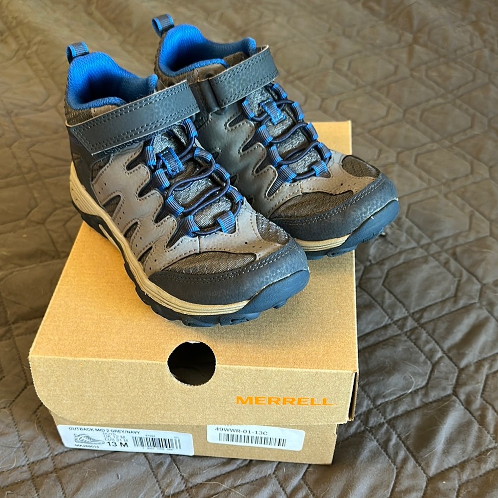 Merrell Kids' Blue and Gray Hiking Shoes